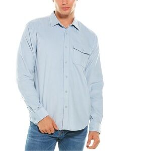 Onio Men's Corduroy Button Up Overshirt Shirt Jacket in Light Blue - XL